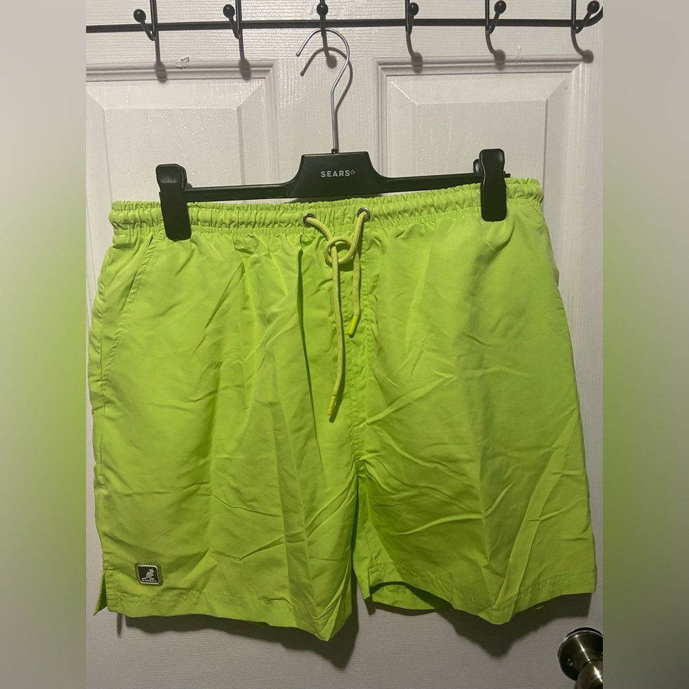 Green Kangol Swim Trunks with Bag